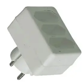 Zásuvka Roztrojka 230V, 2,5A, 3x plochá zásuvka, bílá