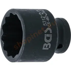 Silová nástrčná hlavica 1/2", dvanásťhranná, 32 mm, BGS - B5312