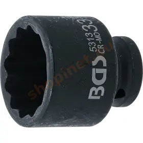 Silová nástrčná hlavica 1/2", dvanásťhranná, 33 mm, BGS - B5313