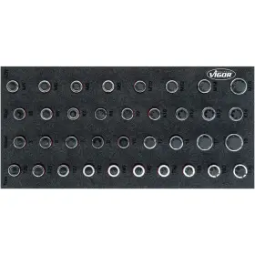 Nástrčné hlavice s bitmi v penovej výplni, 1/2", 36 ks, VIGOR - V5099