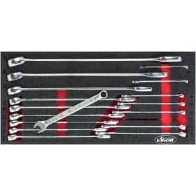 Očkoploché kľúče v penovej výplni, 6-22 mm, 18 ks, VIGOR - V6723