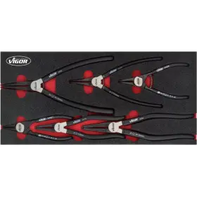 Kleště na pojistné kroužky ve vložce do dílenského vozíku, 6ks VIGOR - V4999