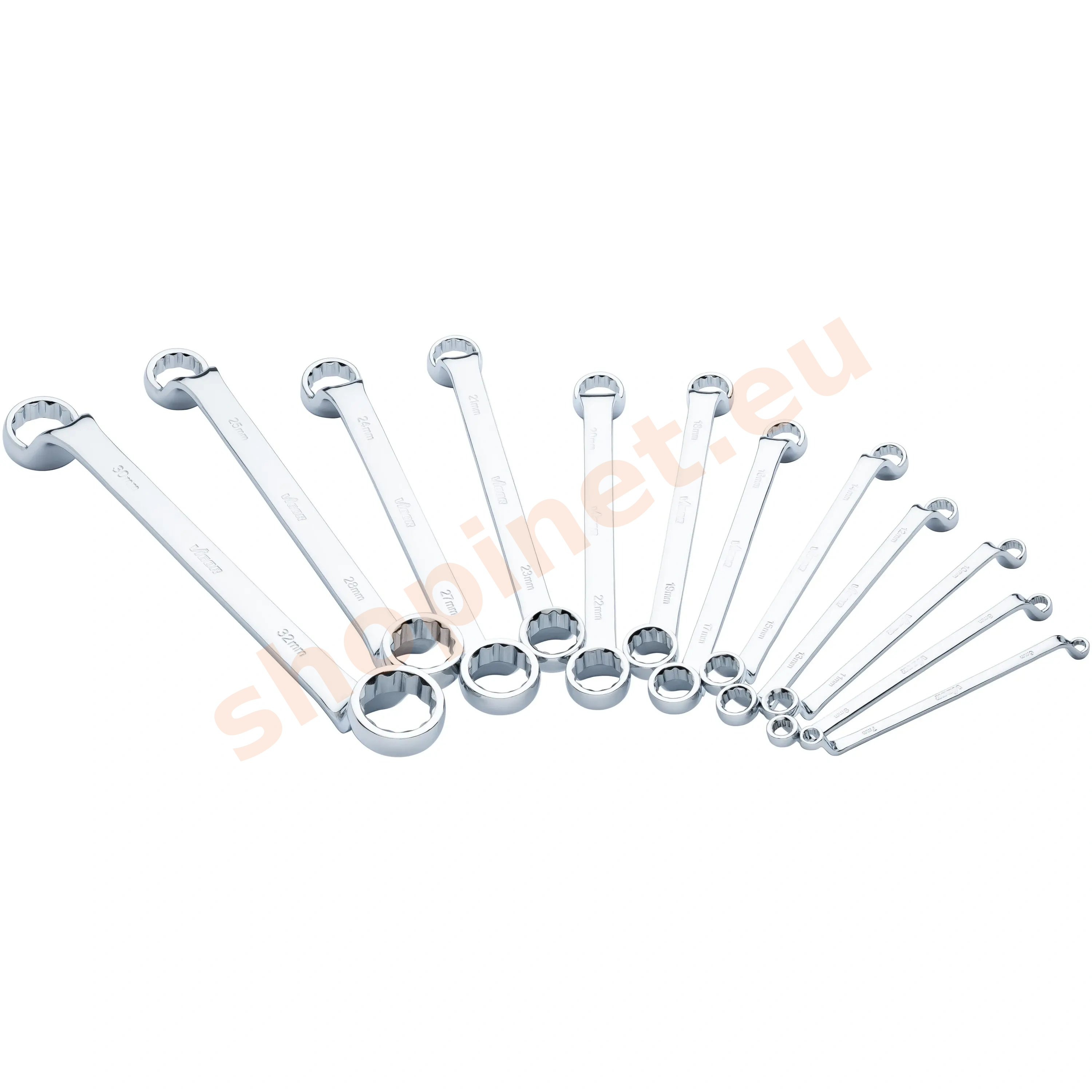 Sada očkových kľúčov, vyhnuté, 6-32 mm, 12 ks, Vigor - V7750/12