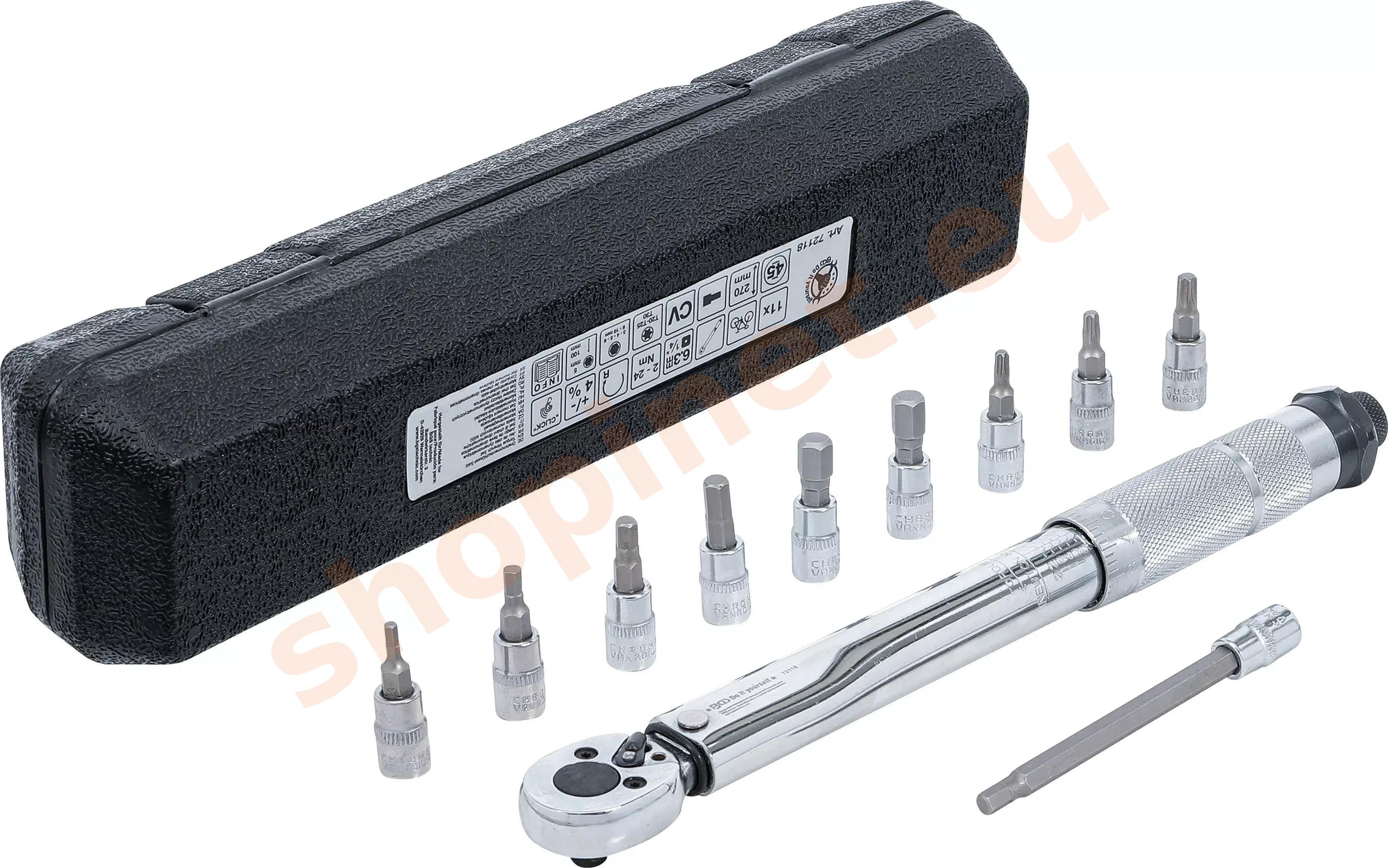 Sada momentových kľúčov 1/4", 2 - 24 Nm, 11 ks, BGS - B72118
