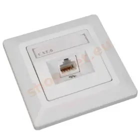 Zásuvka Solarix 1x RJ45, UTP, Cat 6, pod omítku, bílá