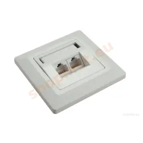 Zásuvka Solarix 2x RJ45, UTP, Cat 6, pod omítku, bílá