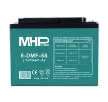 Batéria MHPower 6-DMF-58 Trakčná gélová, 12V/58Ah, Terminál D3 - M6, Deep Cycle