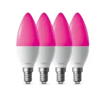 Múdra žiarovka TP-Link Tapo L430C(4-pack) E14, 4,8W, 230V, cez IP, stmievateľná, 2500K až 6500K