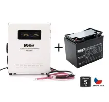 Zálohovací set MHPower WPU-500-12-SET55 pre kotly s obehovým čerpadlom, 500W, čistý sínus, 12V