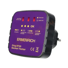 Tester zásuviek Ermenrich Zing ST30 fialový