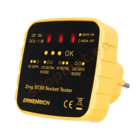 Tester zásuviek Ermenrich Zing ST30 žltý