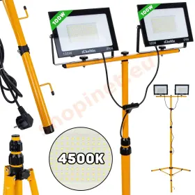 LED reflektor 2x100 W s teleskopickým statívom, biela 4500K - K02051