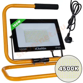 LED reflektor 100 W so stavebným statívom, biela 4500K - K02057