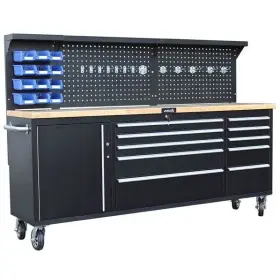 Pojazdný pracovný stôl s dierovanou doskou, 10 zásuviek - ATRUCK