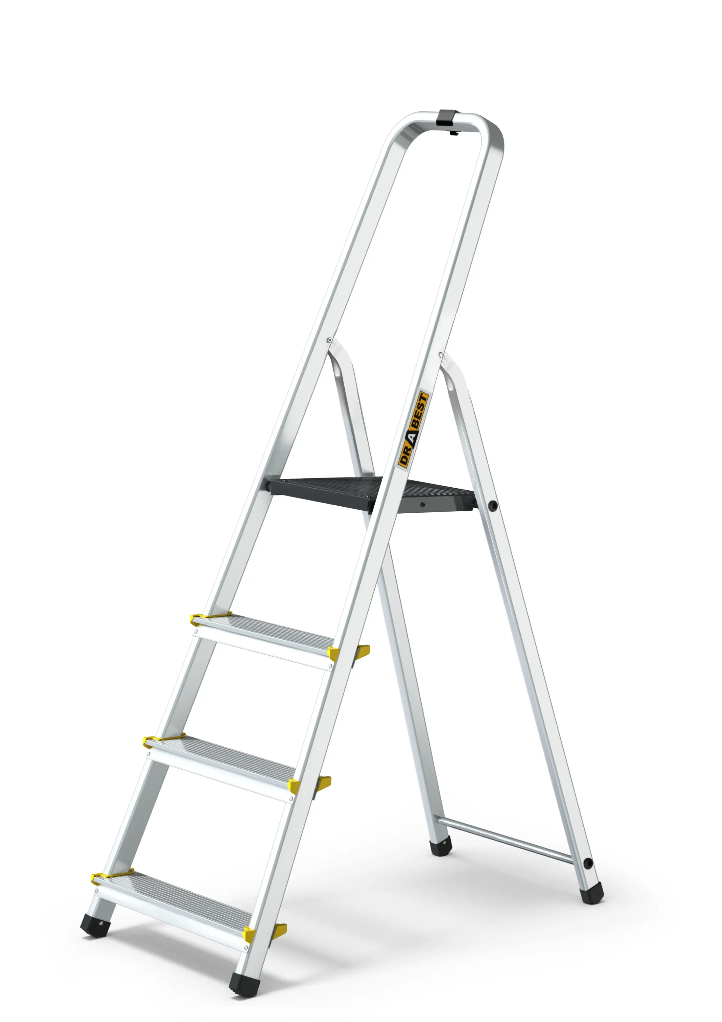 Hliníkový rebrík s policou, 4 stupne, 2,75 m, max. záťaž 150 kg