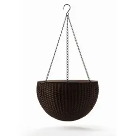 Kvetináč Keter Hanging Sphere whiskey hnedý