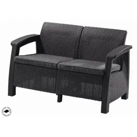 Záhradný nábytok Keter Corfu love seat dvousedačka grafitová