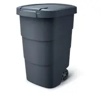 Popolnica Prosperplast Wheeler 95 l antracit, čierne veko