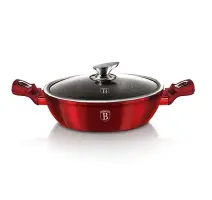 Pekáč Berlingerhaus okrúhly s mramorovým povrchom a pokrievkou 28 cm Burgundy Metallic Line BH-1263