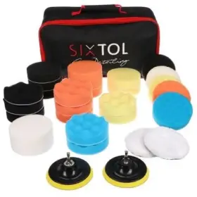 Sada Sixtol leštiacich vankúšikov/hubiek s unášačom na čistenie auta CAR DETAILING PAD 30, 30ks