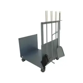 Kôš na drevo  s náradím, krbový, (oceľ/drevo) v. 62 cm