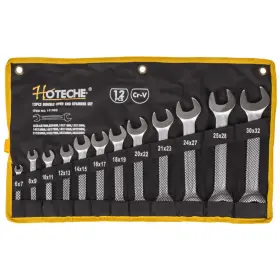 Sada plochých kľúčov, 12 ks v zrolovateľnom puzdre - HT191003