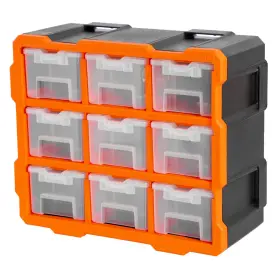 Plastový organizér, 9 uzatvárateľných boxov - TC320674