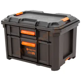 Vodotesný plastový box na náradie Tactix LOAD UP, 2 zásuvky - TC320422