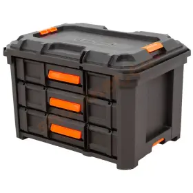 Vodotesný plastový box na náradie Tactix LOAD UP, 3 zásuvky - TC320423