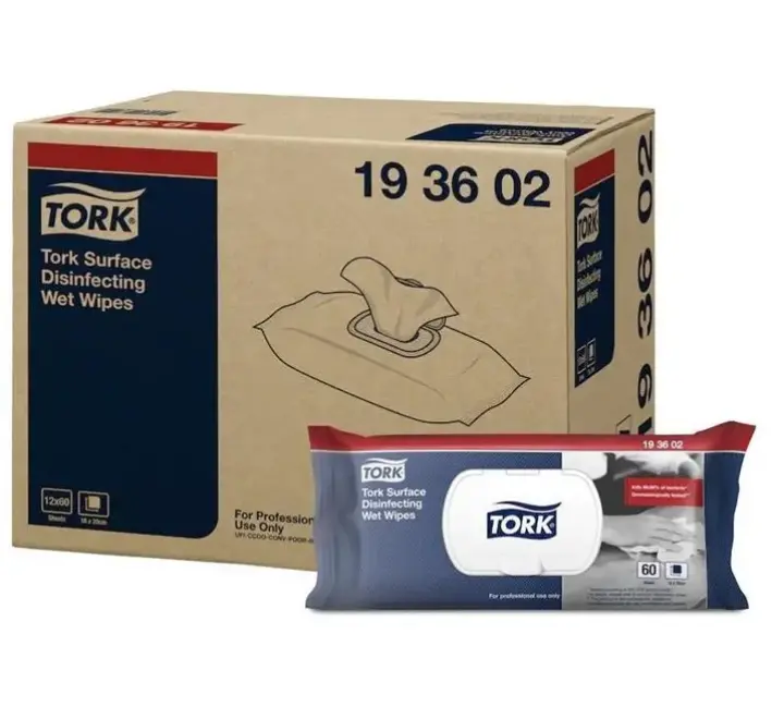 Vlhčené obrúsky Tork Premium na dezinfekciu povrchov - 60 ks