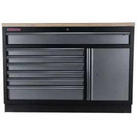 Celokovová široká dielenská skrinka PROFI, 7 zásuviek, skrinka - TGC1371