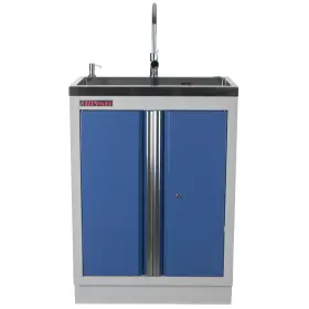 Celokovová dielenská skrinka PROFI BLUE s nerezovým drezom - MTGC1300C