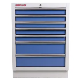 Celokovová skriňka s 7-mi zásuvkami PROFI, modrá