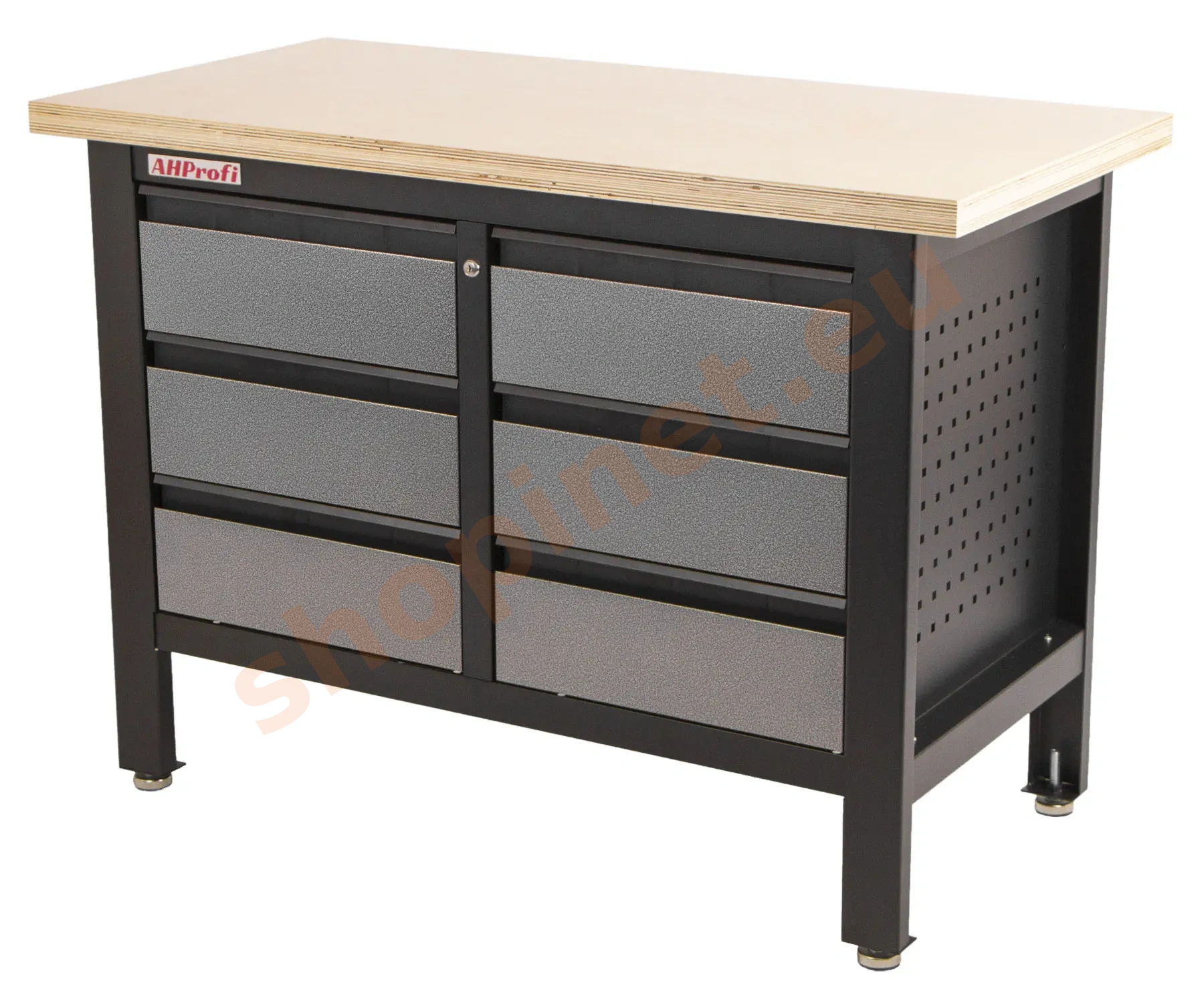 Dielenský ponk s drevenou pracovnou doskou, 6 zásuviek - TSK5406-LS