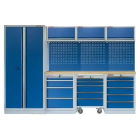 Zostava PROFI BLUE dielenského nábytku s pojazdným vozíkom 7ks - MTGS1300VZ