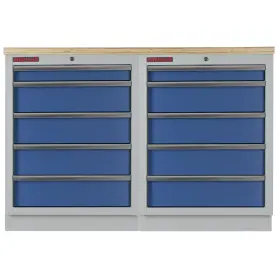 Zostava kvalitných PROFI BLUE dielenských skriniek s pracovnou doskou - MTGS1300BAL11