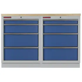 Zostava kvalitných PROFI BLUE dielenských skriniek s pracovnou doskou - MTGS1300BAL10