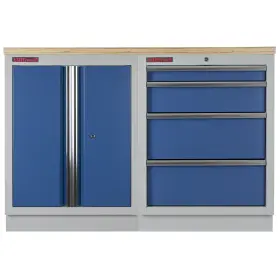 Zostava kvalitných PROFI BLUE dielenských skriniek s pracovnou doskou - MTGS1300BAL07