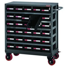 Pojazdný kovový organizér dielenský s 30 zásuvkami pre náročné použitie - NHD-530