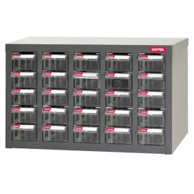 Galvanizovaný kovový organizér na dielenský materiál a diely s 25 zásuvkami - ST1-525