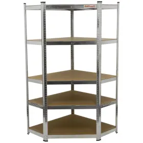 Rohový policový regál STANDARD, 5 políc - 900 x 900 x 1800 mm - AH3002