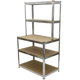 Policový regál s pracovnou plochou STANDARD, 1000 x 600 x 1800 mm