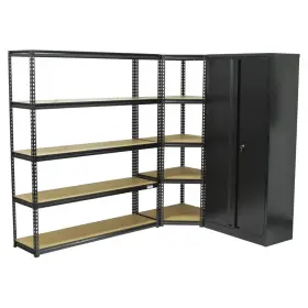 Rohový regálový systém PREMIUM s dielenskou skriňou, 3 diely -  AH1008