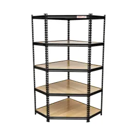 Rohový policový regál STYLE, 5 políc, 900 x 900 x 1830 mm