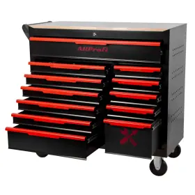 Dielenský vozík Magnus XXL s náradím, 12 zásuviek, 360 ks - červený