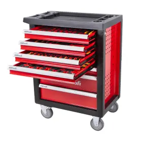 Dielenský vozík s VDE náradím pre elektrikárov, profi sada 86 ks - H14019VDE