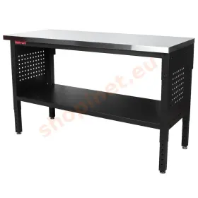 Výškovo nastaviteľný dielenský stôl s nerezovou doskou, 152 cm - TSP6024S