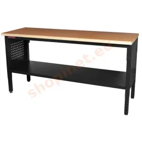 Výškovo nastaviteľný dielenský stôl s drevenou doskou, 183 cm - TSP7224