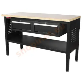 Dielenský stôl EXPERT s drevenou doskou, 2 zásuvky - TSP6024BAL1
